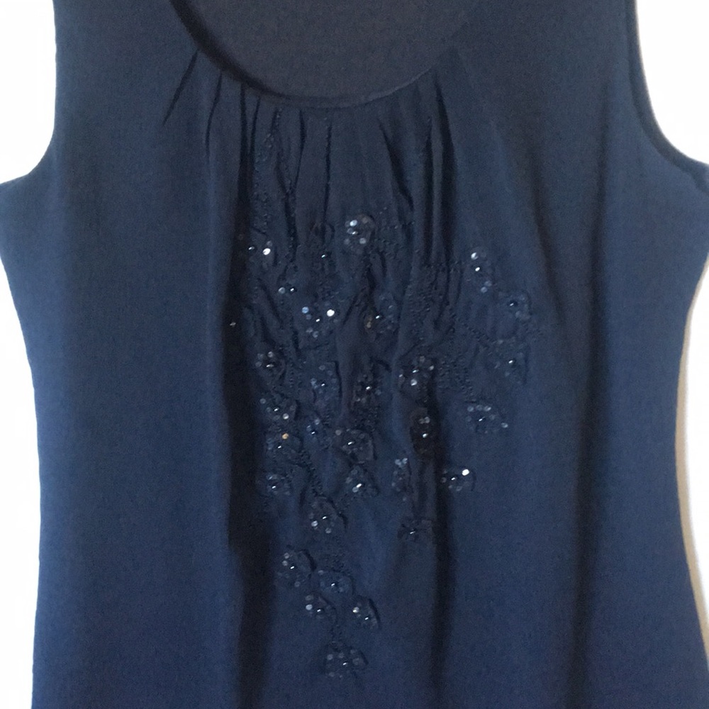 Coldwater Creek Appliqué and Beaded Tank Top Small